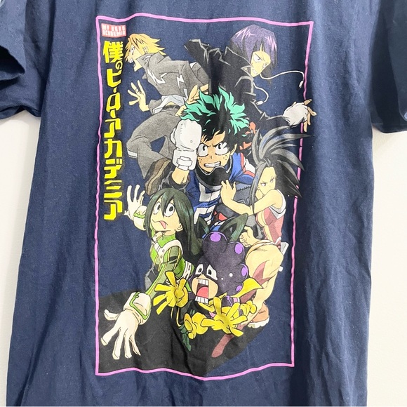 My Hero Academia Graphic Tee Shirt Navy Blue w Characters Anime Japanese Small - Picture 4 of 5
